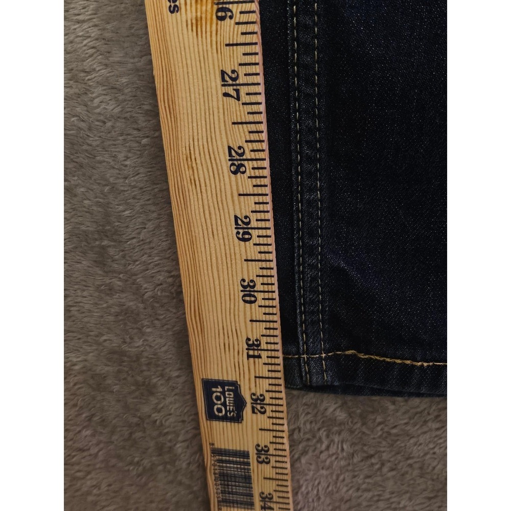 Levis 505 Regular Fit Jeans Mens 34x34 Dark Wash Straight Leg Denim Blue Pants - Picture 8 of 9